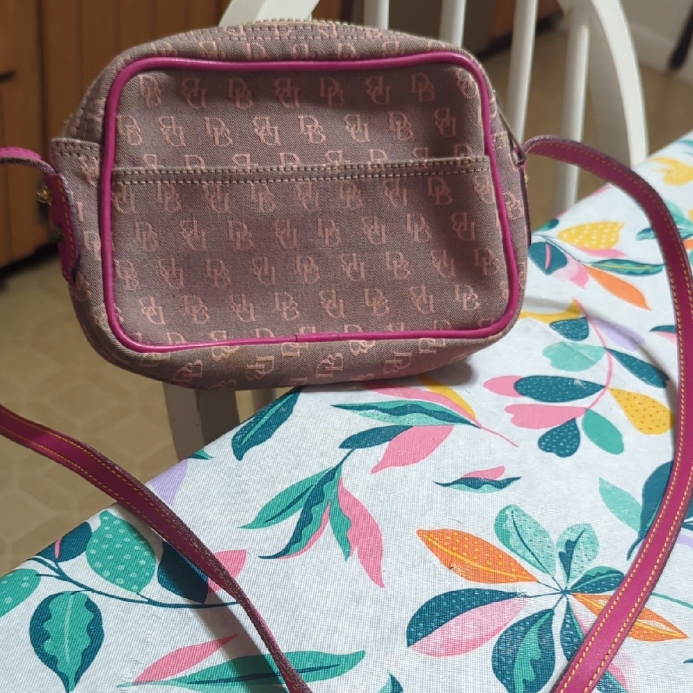 Dooney & Bourke Pink and Brown Crossbody Bag